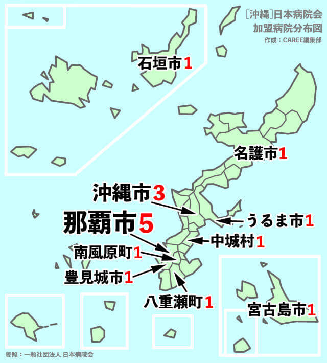 沖縄主要病院マップ
